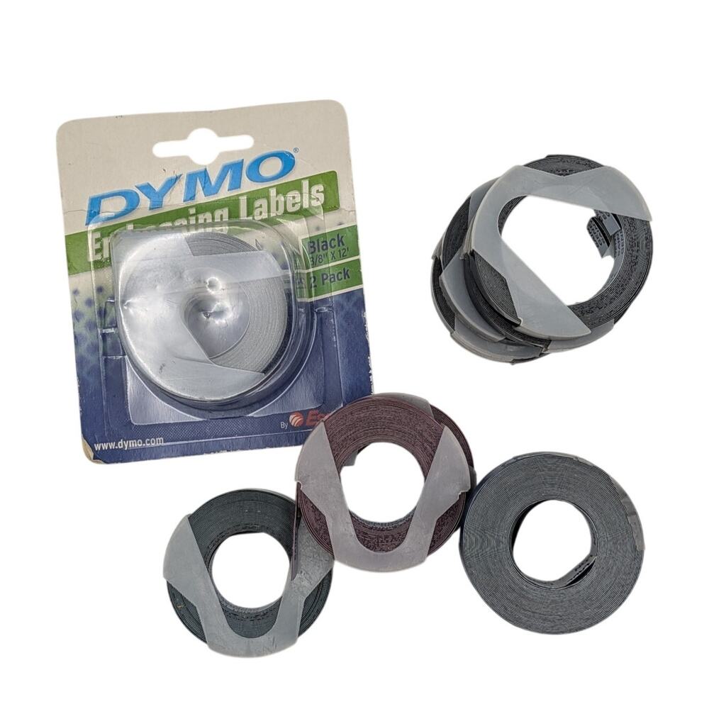 DYMO Embossing Label Tape 3/8 12ft 10 Roll Assorted Black Blue Red Green Lot